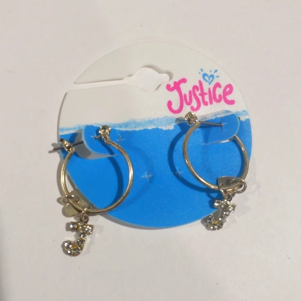 Justice Silver-tone Hoop Earrings Sparkling 